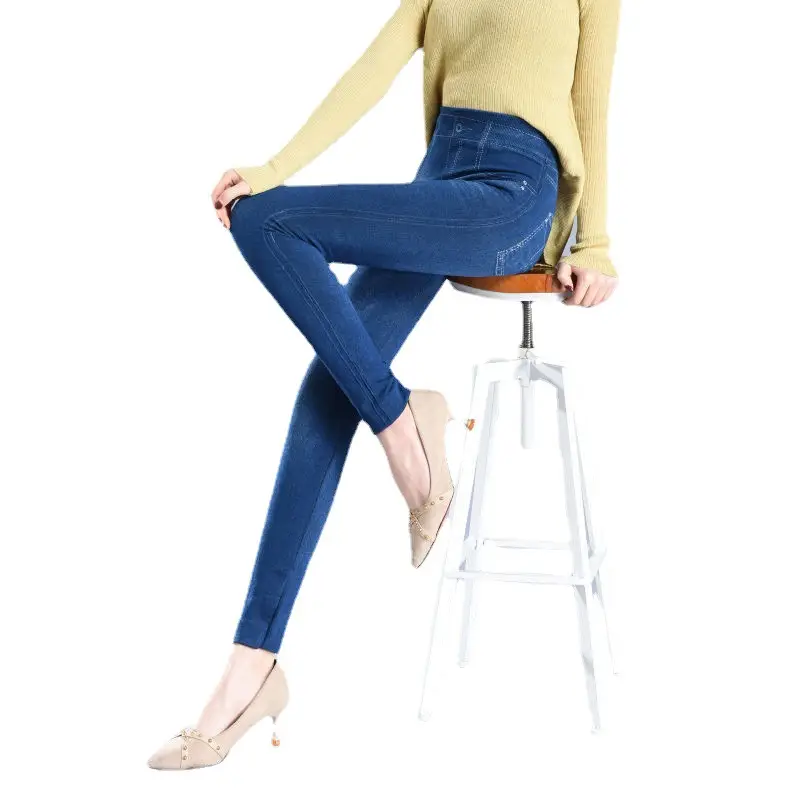 Women's Printed Denim Leggings Spring Autumn Factory Direct