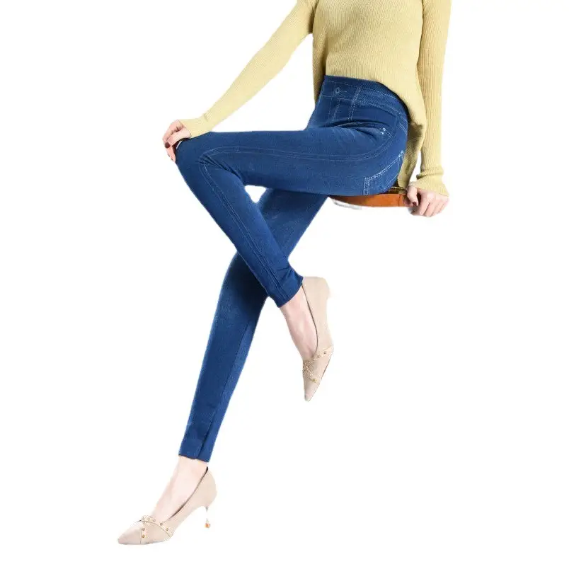 Women's Printed Denim Leggings Spring Autumn Factory Direct