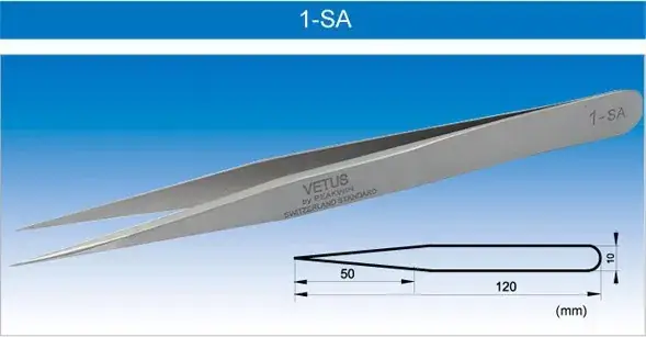 Precision Stainless Steel Tweezers 4-SA 5B-SA - Image 2