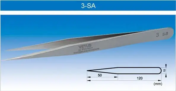 Precision Stainless Steel Tweezers 4-SA 5B-SA - Image 3