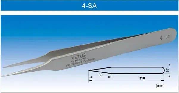 Precision Stainless Steel Tweezers 4-SA 5B-SA - Image 4