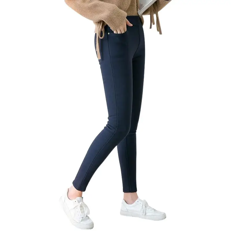 2025 Black Elastic Flap Pocket Leg Pants Women Large