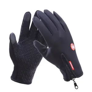 Men's Winter Touchscreen Zipper Gloves Black - Image 7