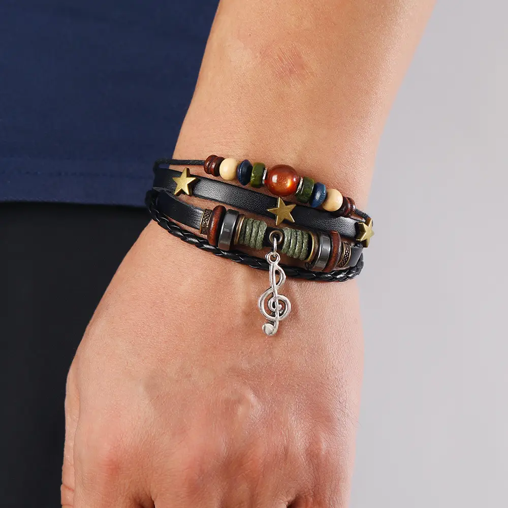 Woven Vintage Bracelet Blue Beaded Alloy Note - Image 10