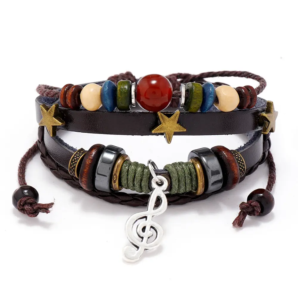 Woven Vintage Bracelet Blue Beaded Alloy Note - Image 2