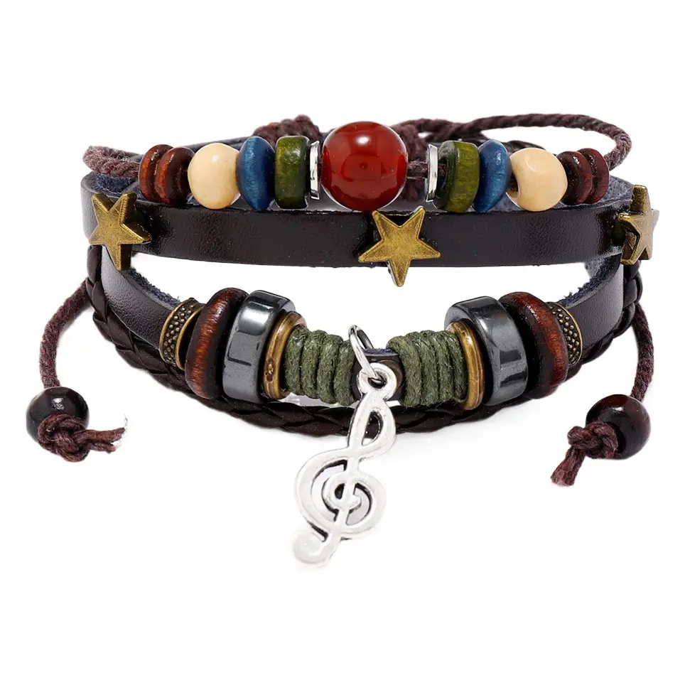 Woven Vintage Bracelet Blue Beaded Alloy Note