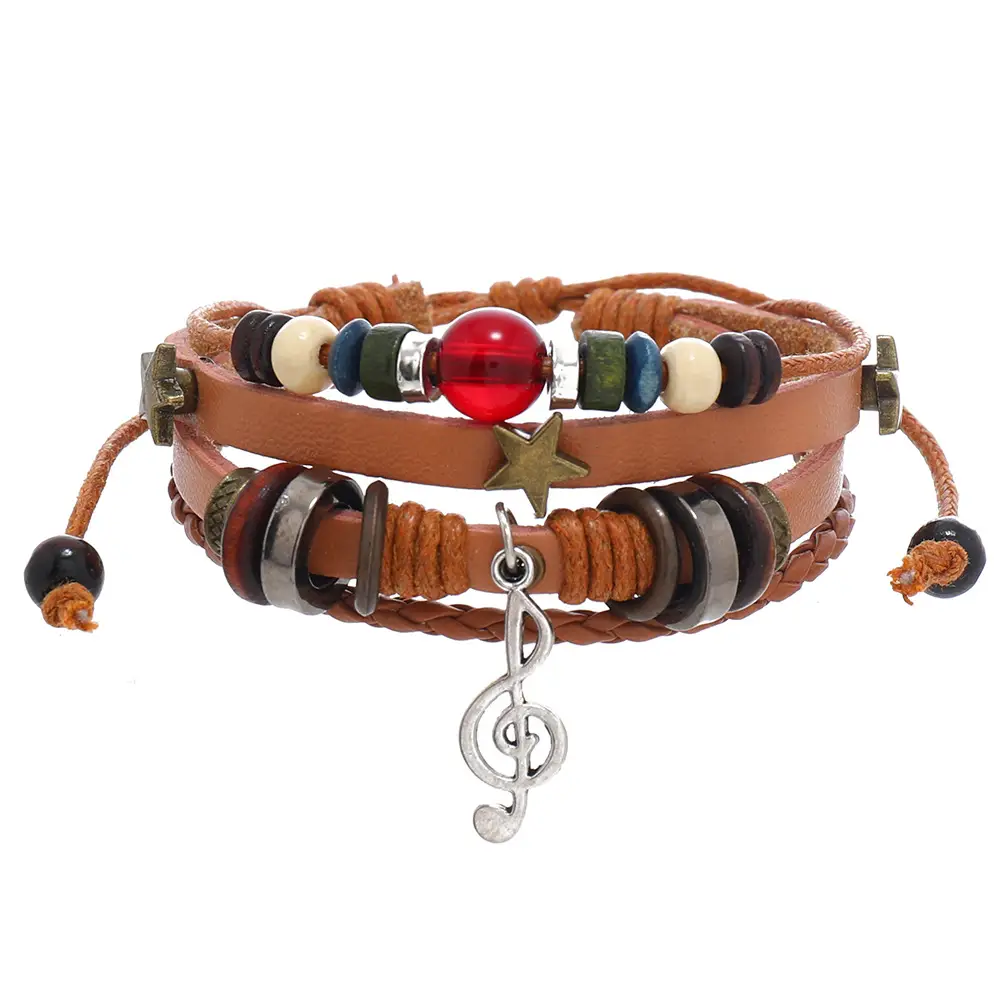 Woven Vintage Bracelet Blue Beaded Alloy Note - Image 4