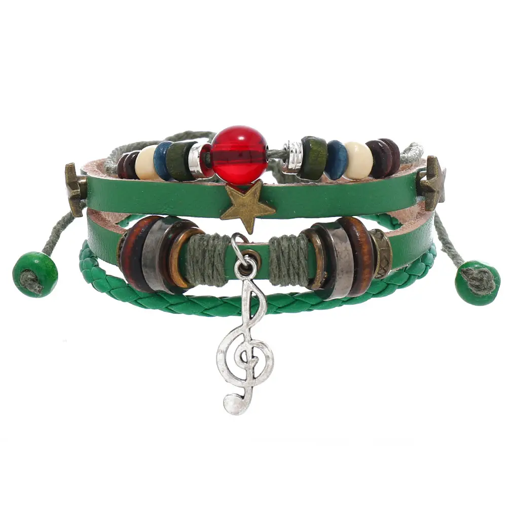 Woven Vintage Bracelet Blue Beaded Alloy Note - Image 6