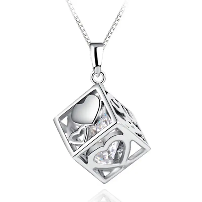 Korean Style Love Window Rubik's Cube Pendant Necklace - Image 5