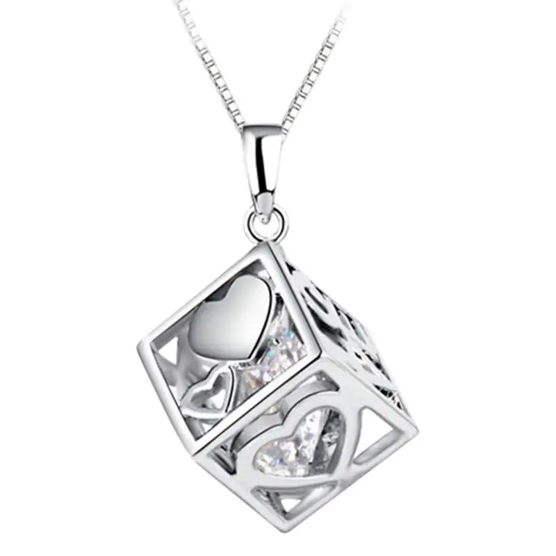 Korean Style Love Window Rubik's Cube Pendant Necklace