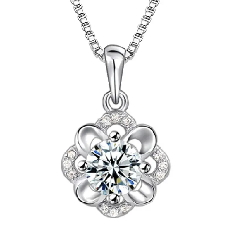 Silver Plated Flower Pendant Necklace for Women - Image 5
