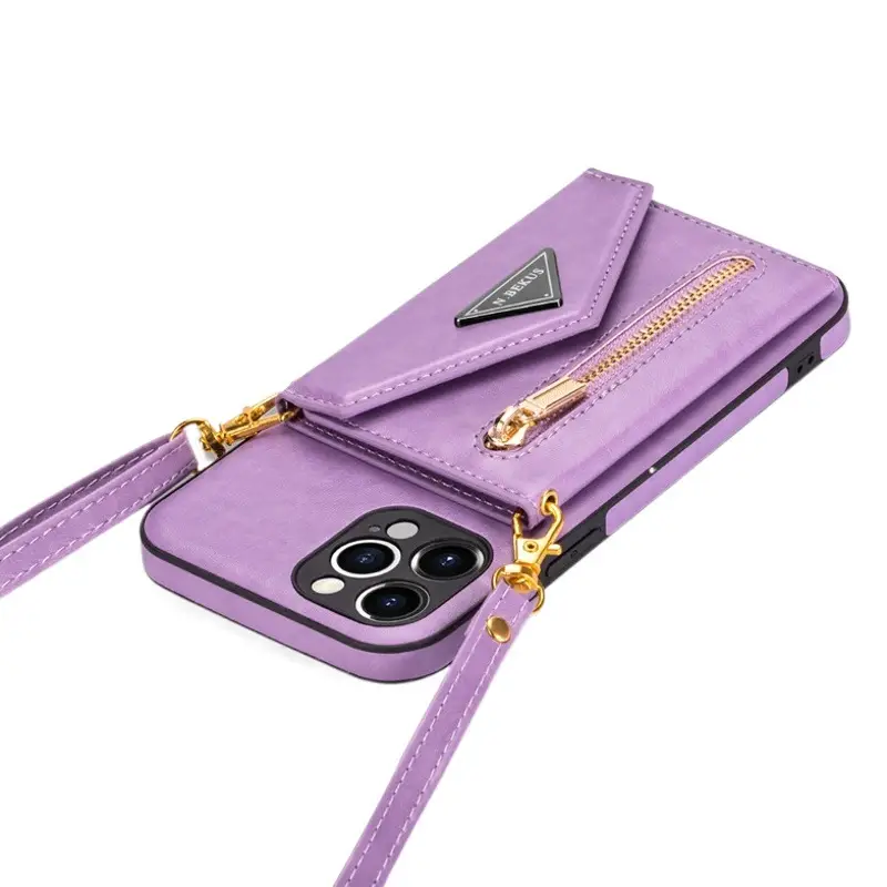 iPhone 17 Pro Max Leather Crossbody Case with Card Holder