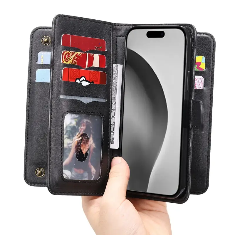 Apple iPhone 17 10-Card Wallet Case with Google & Phone Stand