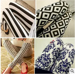 Korean Style Printed Leggings Women's Ankle Length - Image 9