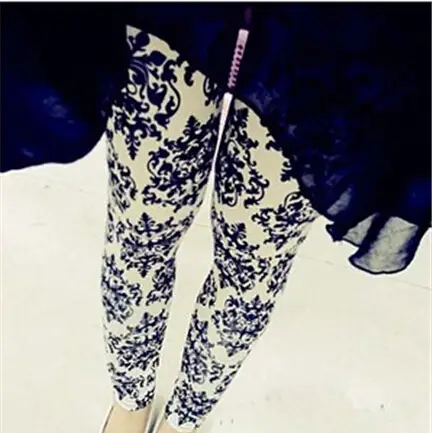 Korean Style Printed Leggings Women's Ankle Length - Image 6