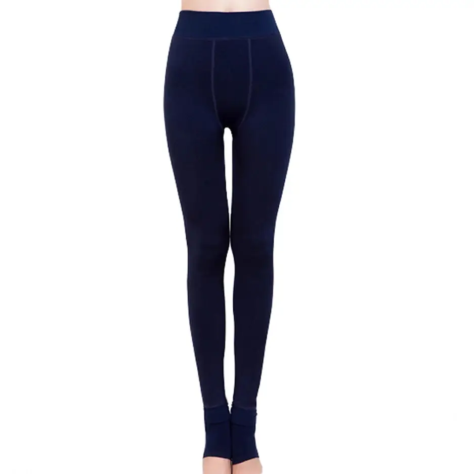 Women Thick Velvet Leggings Green High Waist Winter Warm - Image 11