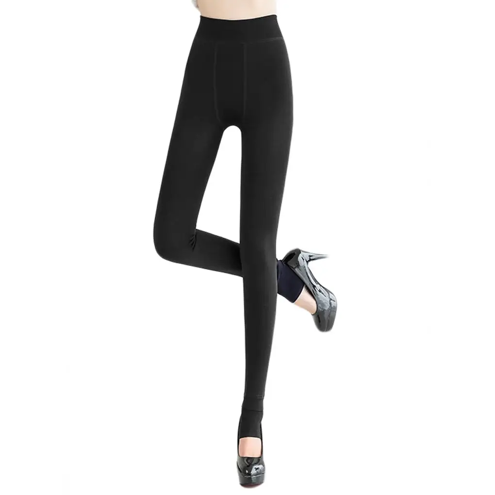 Women Thick Velvet Leggings Green High Waist Winter Warm - Image 12