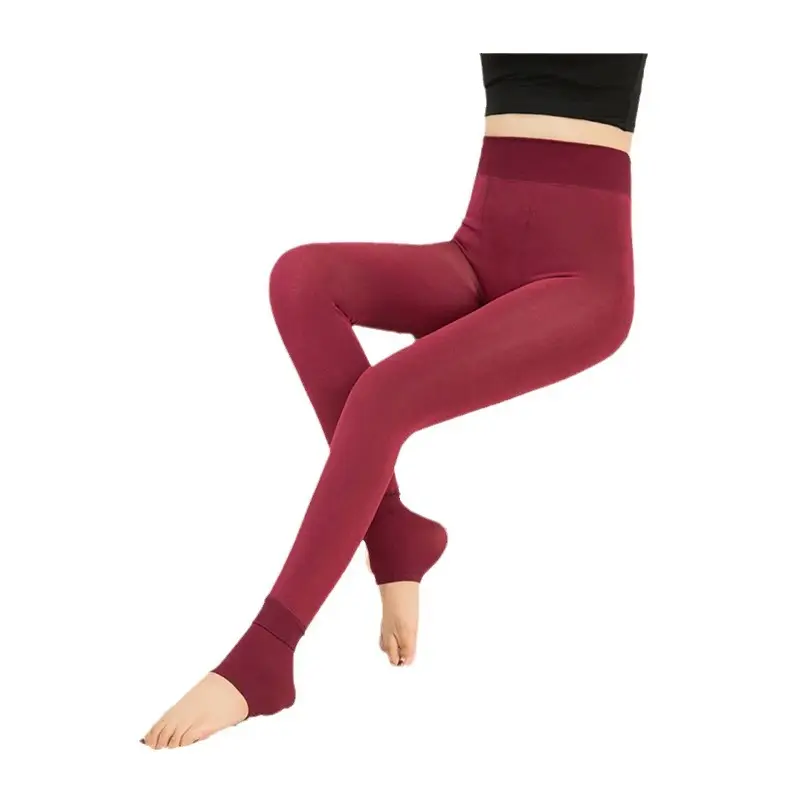Women Thick Velvet Leggings Green High Waist Winter Warm - Image 13