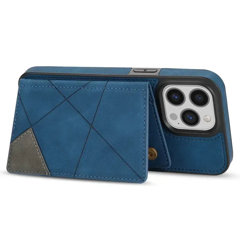 Trendy Orange Leather Phone Case with Card Slot & Camera Access - Image 9
