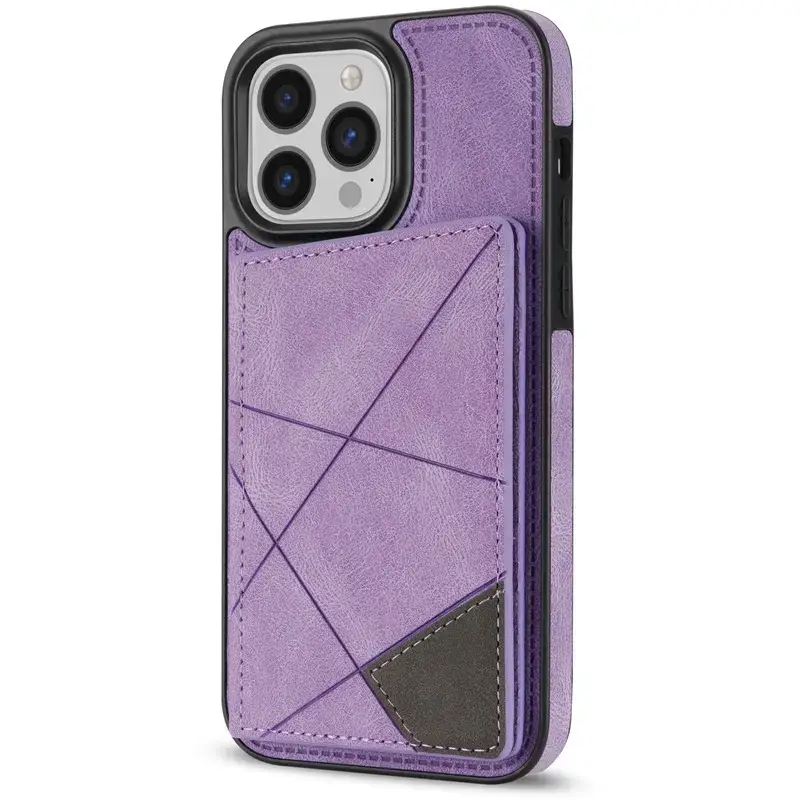 Trendy Orange Leather Phone Case with Card Slot & Camera Access - Image 3