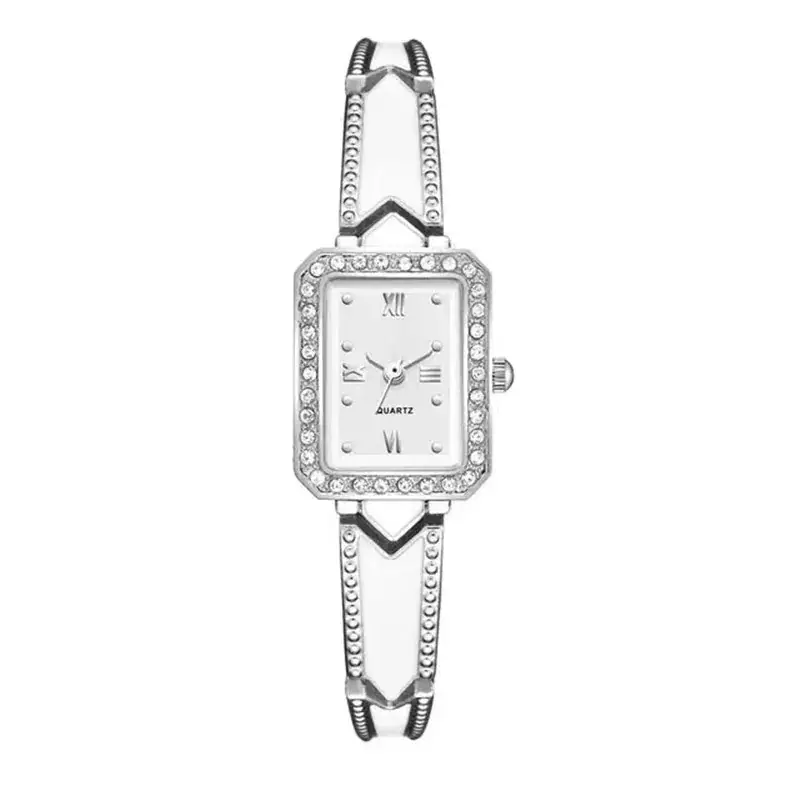 Korean Style Square Watch for Girls with Rhinestone Strap - Image 6