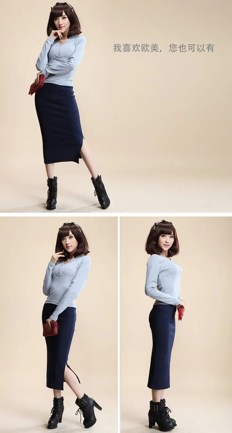 2014 Wool Waist Hip Skirt Black Ribbed — feature 6