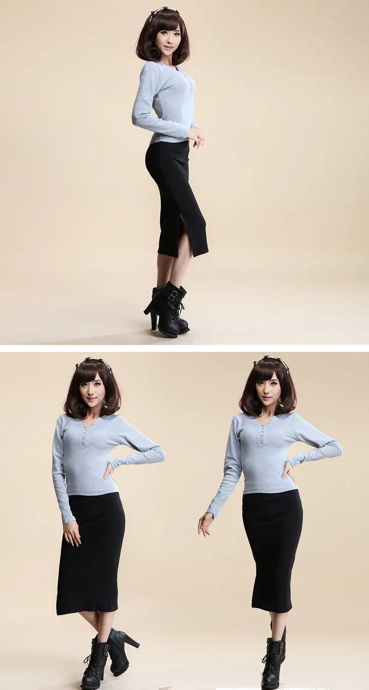 2014 Wool Waist Hip Skirt Black Ribbed — feature 8