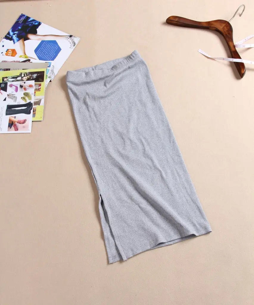 2014 Wool Waist Hip Skirt Black Ribbed - Image 2