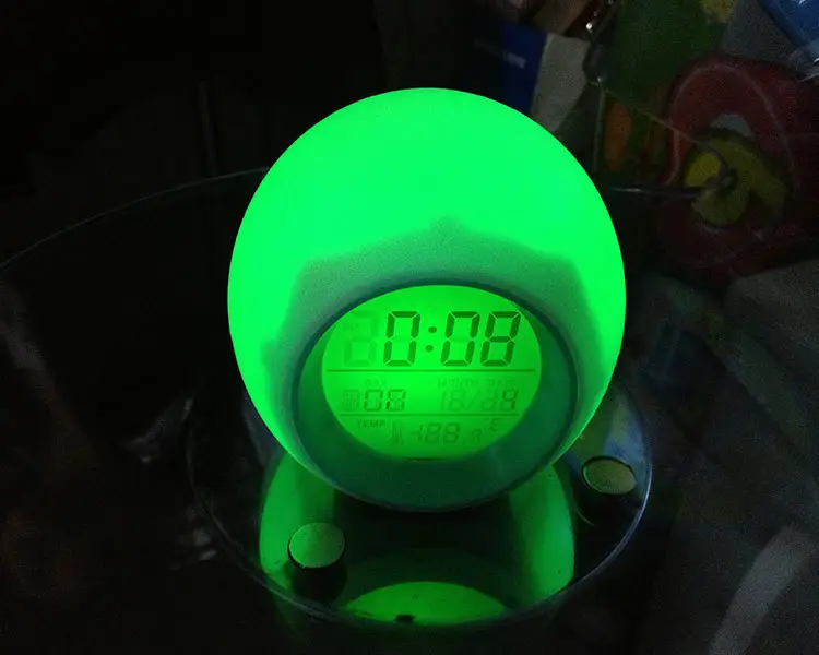 Spherical Alarm Clock with Red Light & Digital Display — feature 4