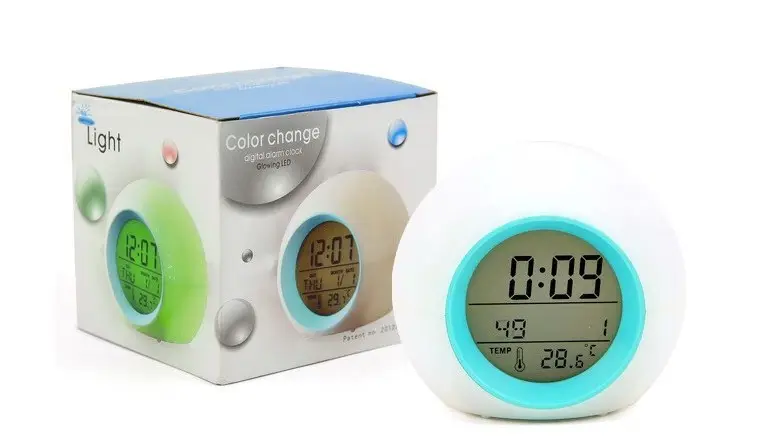 Spherical Alarm Clock with Red Light & Digital Display - Image 2