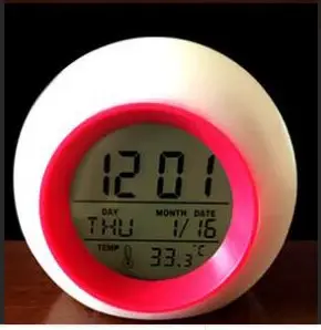 Spherical Alarm Clock with Red Light & Digital Display - Image 3