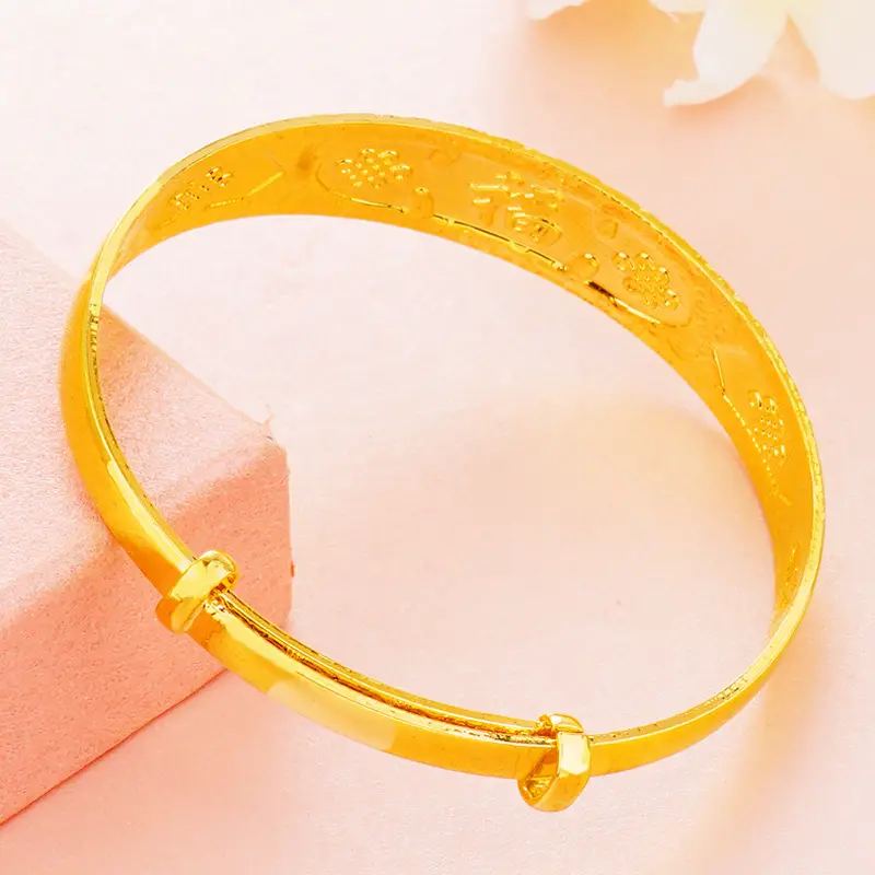 Vietnamese Sand Gold Push-Pull Bracelet for Women - Image 4