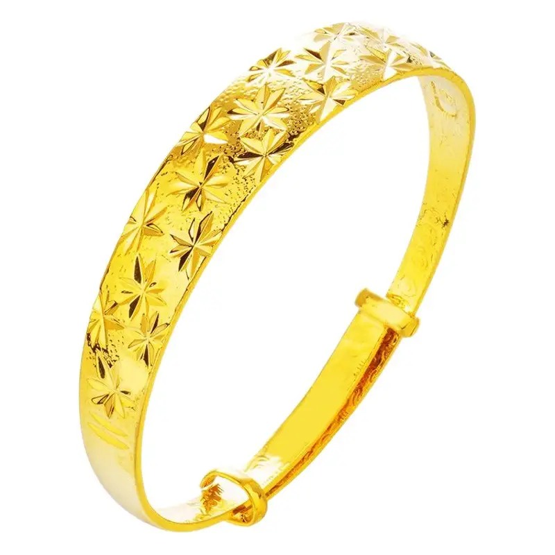 Vietnamese Sand Gold Push-Pull Bracelet for Women