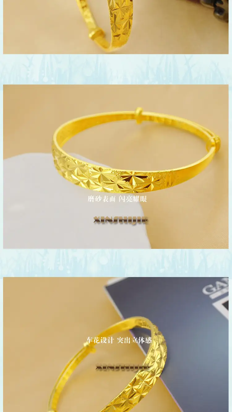 Vietnamese Sand Gold Push-Pull Bracelet for Women — feature 4