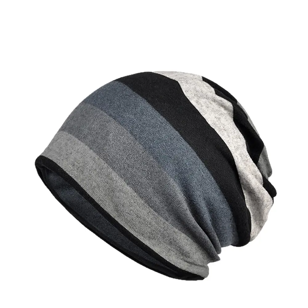 Ladies Double Layer Striped Neck Warmer Cap - Image 11
