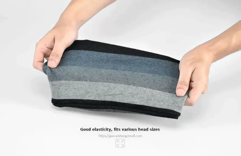 Ladies Double Layer Striped Neck Warmer Cap — feature 8