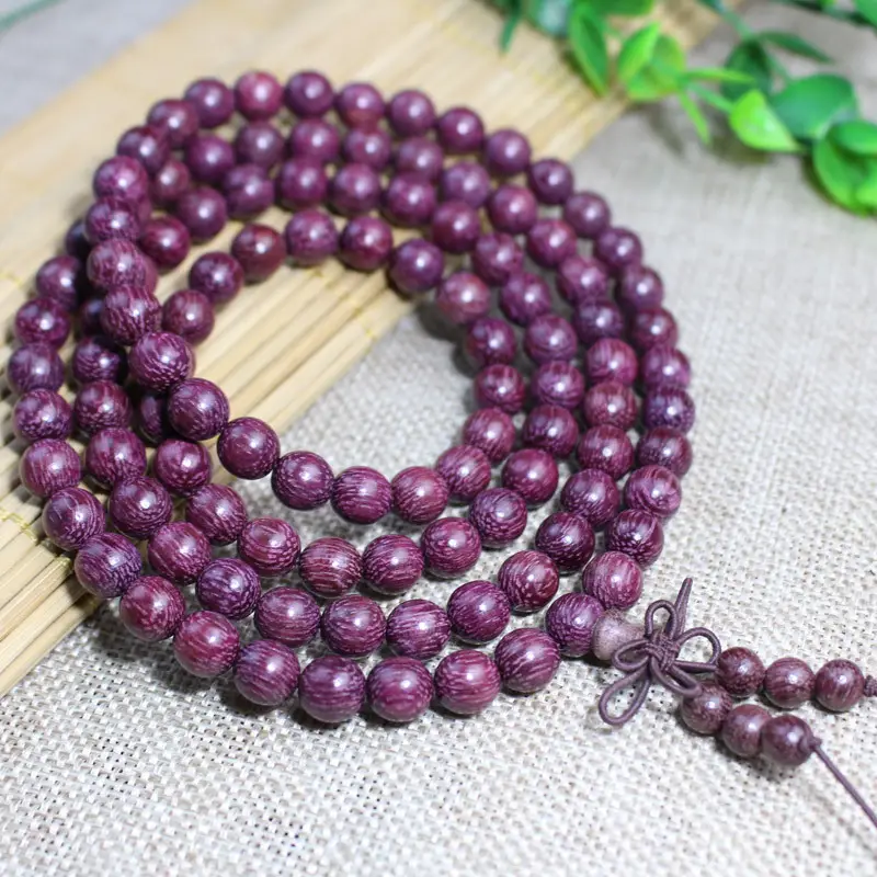 Purple Core Hematone Wood Bracelet Beads for Men Women
