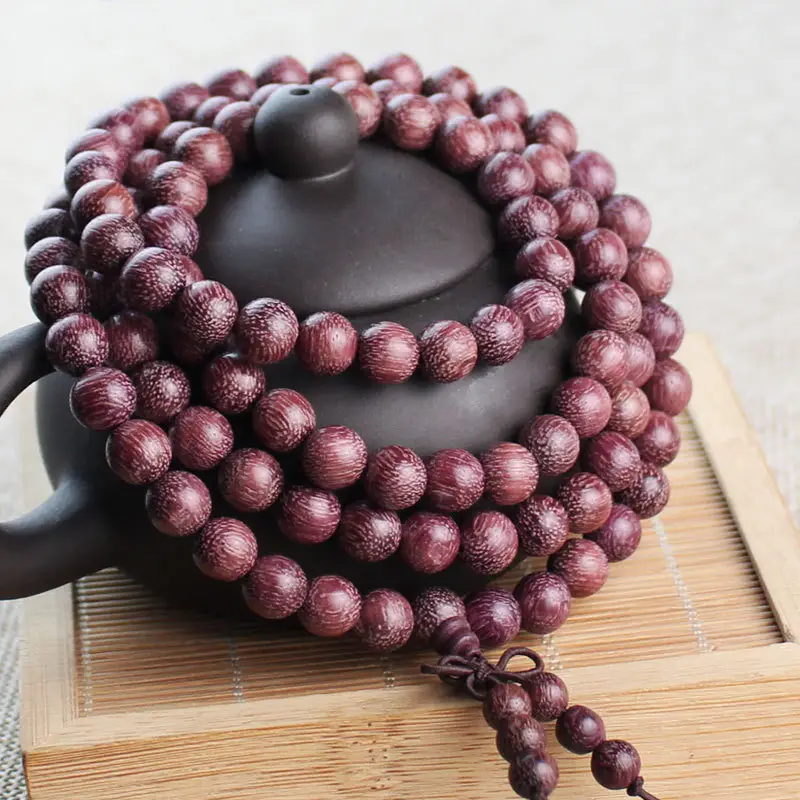 Purple Core Hematone Wood Bracelet Beads for Men Women