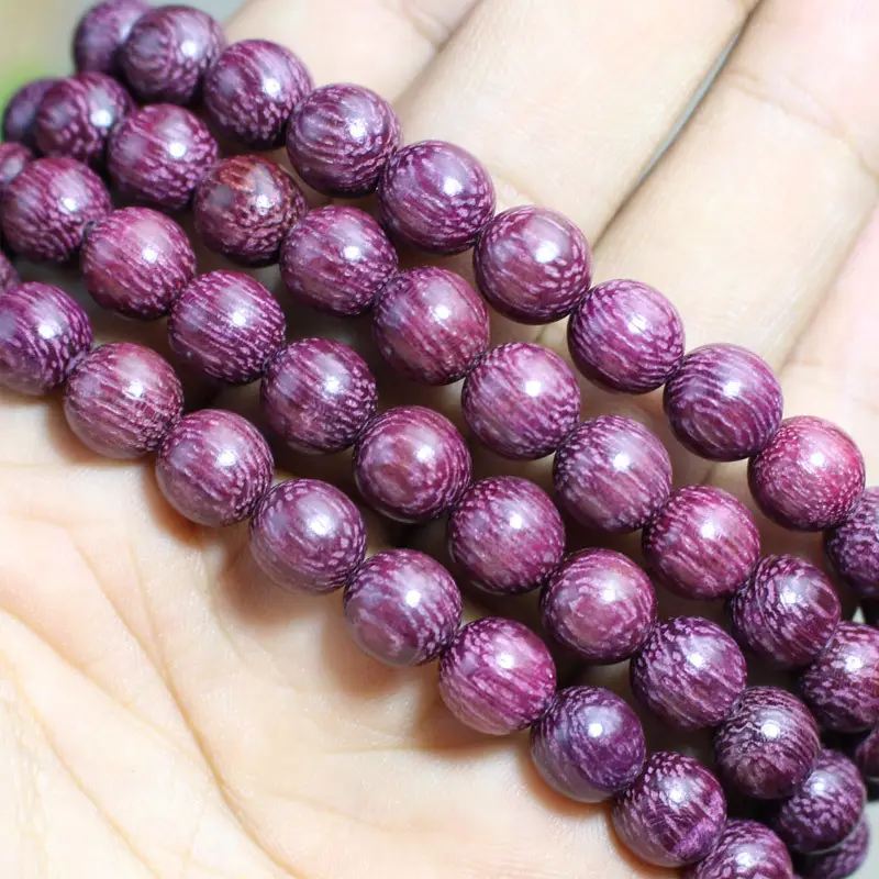 Purple Core Hematone Wood Bracelet Beads for Men Women