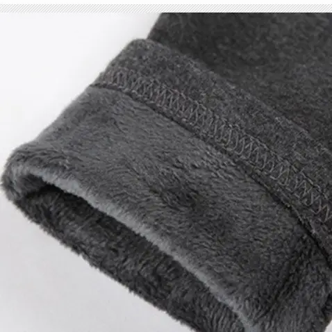 Men Fleece Long Sleeve T-Shirt Black Grey Green - Image 4