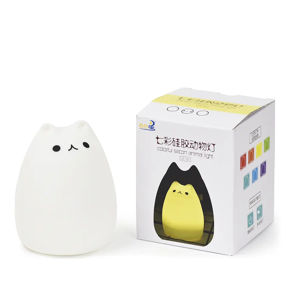 Cute Cartoon Cat Silicone Night Light with Remote Control - Image 6