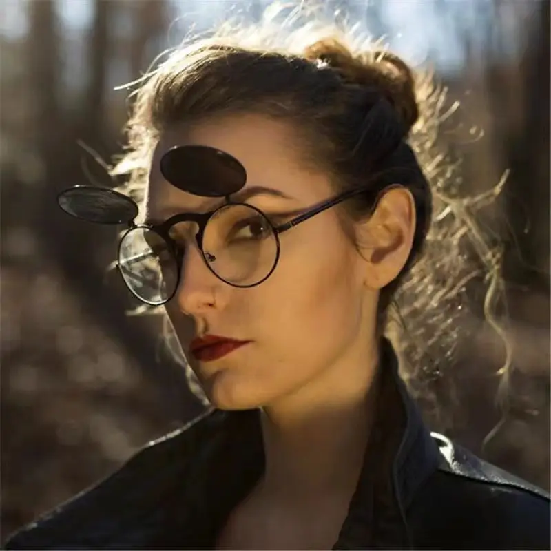 Jet 3057 Retro Metal Flip Sunglasses Prince Mirror - Image 19