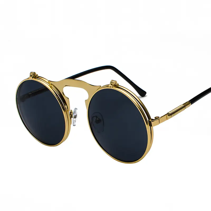 Jet 3057 Retro Metal Flip Sunglasses Prince Mirror