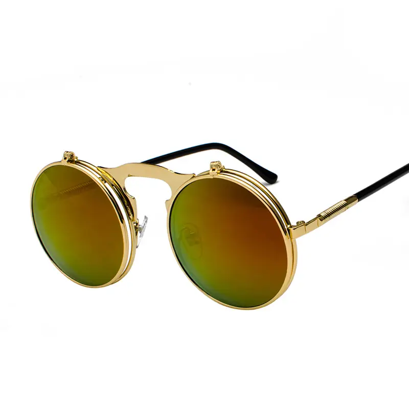 Jet 3057 Retro Metal Flip Sunglasses Prince Mirror - Image 13