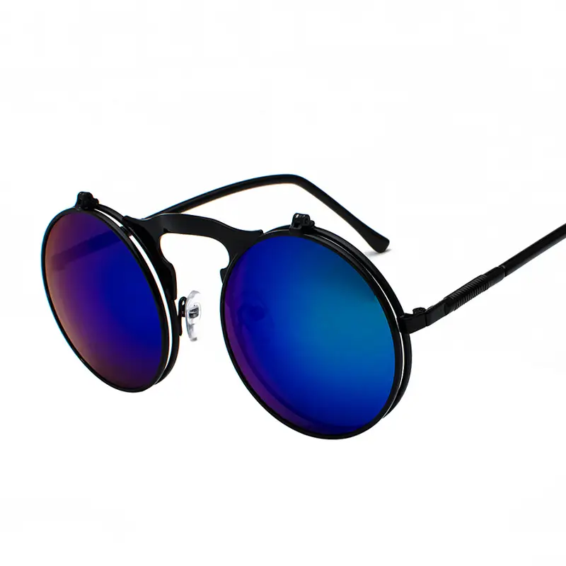 Jet 3057 Retro Metal Flip Sunglasses Prince Mirror - Image 14