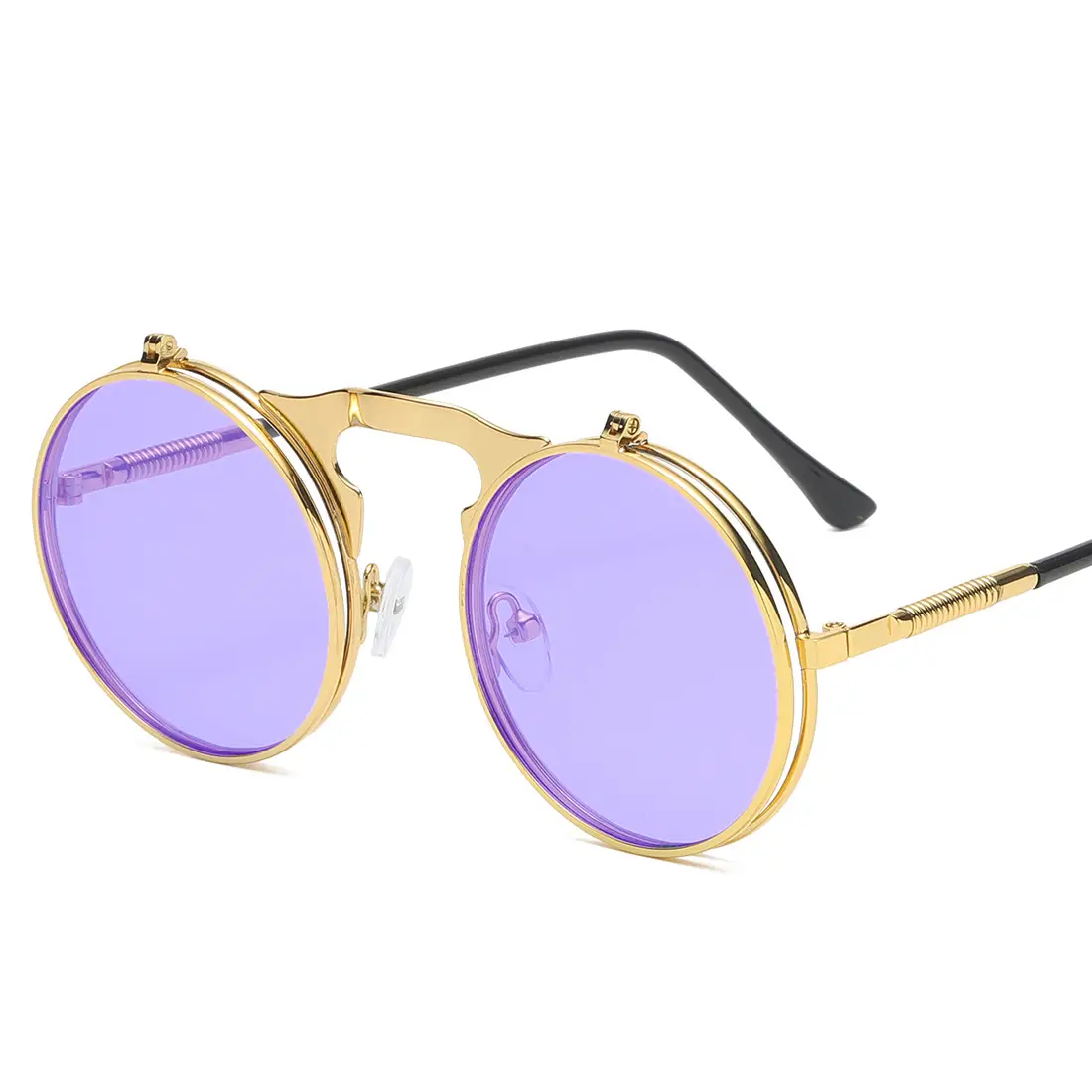 Jet 3057 Retro Metal Flip Sunglasses Prince Mirror - Image 16