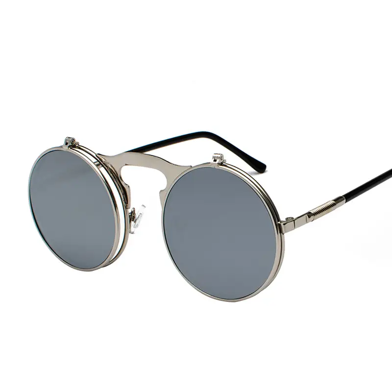 Jet 3057 Retro Metal Flip Sunglasses Prince Mirror - Image 5