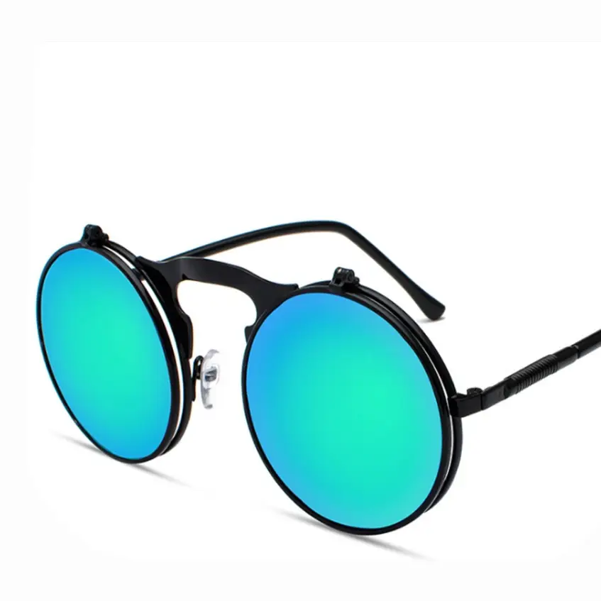 Jet 3057 Retro Metal Flip Sunglasses Prince Mirror - Image 8