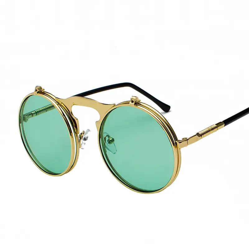 Jet 3057 Retro Metal Flip Sunglasses Prince Mirror - Image 9