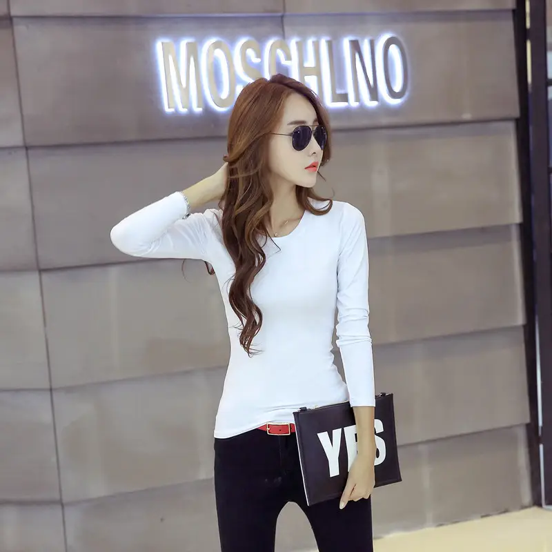Women Black V Neck Long Sleeve Slim Fit T-Shirt - Image 8